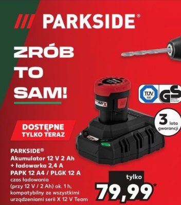 Akumulator 2ah 12v z ładowarką 50w Parkside promocja