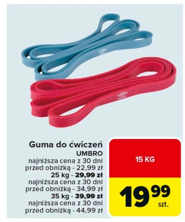 Guma do ćwiczeń opór 25 kg Umbro promocja w Carrefour Market