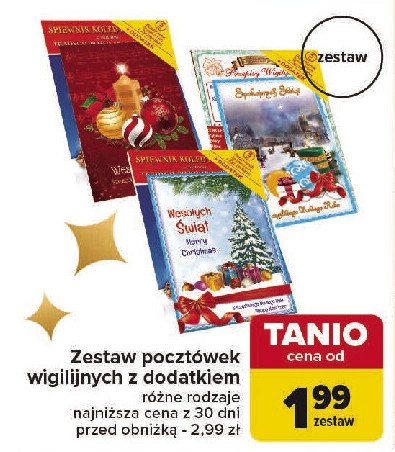 Zestaw pocztówek wigilijnych z dodatkiem promocja w Carrefour