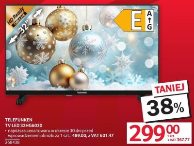 Telewizor TV LED 32HG6030 TELEFUNKEN promocja w Selgros