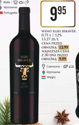 Wino czerwone wytrawne 0.75L Egri Bikavér promocja w Dino