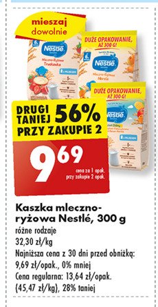 Kaszka mleczna ryżowo-kukurydziana banan-jabłko-morela Nestle kaszka dzień dobry promocja