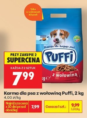 Karma dla psa z wołowiną Puffi, 2 kg promocja w Biedronka