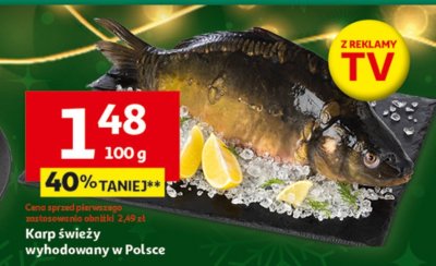 Karp świeży wyhodowany w Polsce promocja w Auchan