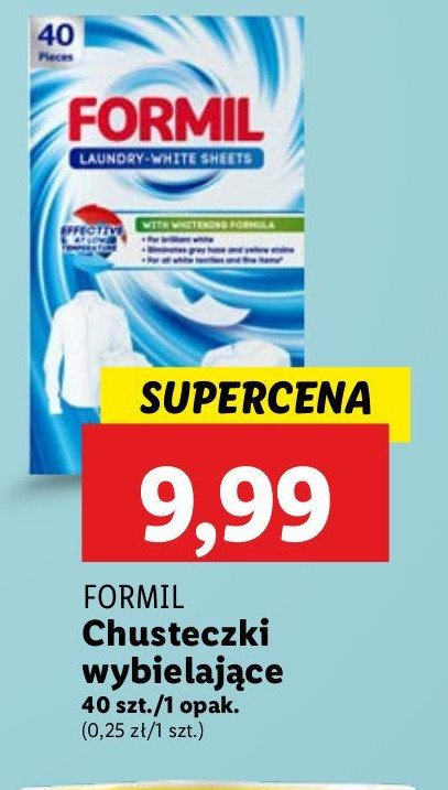 Chusteczki wybielające Formil promocja w Lidl