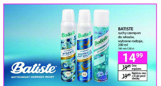 Szampon do włosów azure Batiste dry shampoo promocja