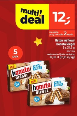 Baton waflowy Hanuta Riegel promocja w Dealz