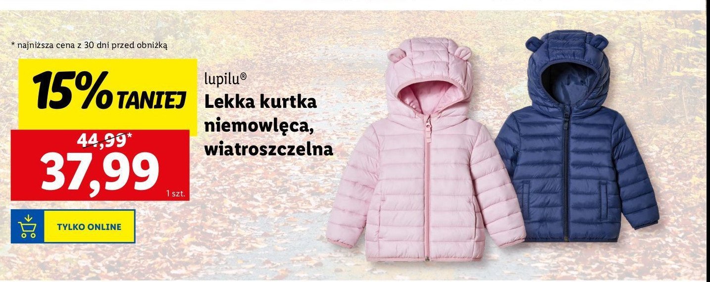 Kurtka niemowlęca lekka wiatroszczelna Lupilu promocja