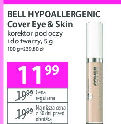 Korektor kamuflujący 10 Bell hypoallergenic cover eye & skin concealer promocja
