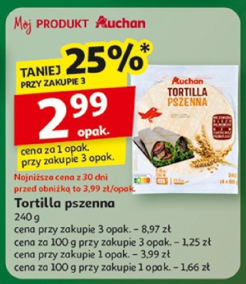 Tortilla pszenna Auchan promocja w Auchan