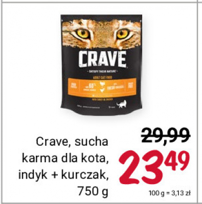 Karma dla kota indyk z kurczakiem Crave promocja