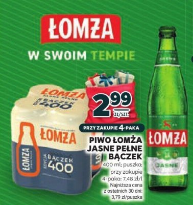 Piwo Łomża jasne pełne, baczek promocja w Stokrotka
