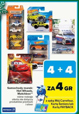 Samochody marek: Hot Wheels, Matchbox różne rodzaje promocja w Carrefour