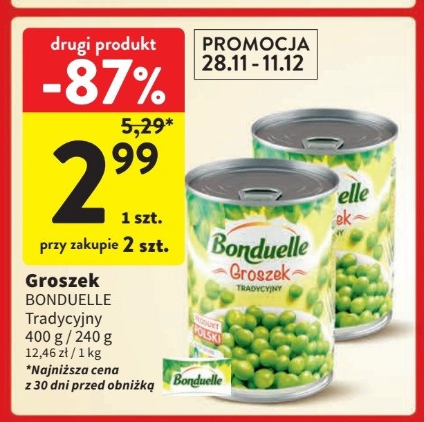 Groszek konserwowy Bonduelle promocja w Intermarche