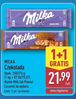 Czekolada Alpine Milk 250 g 1+1 GRATIS promocja w Aldi