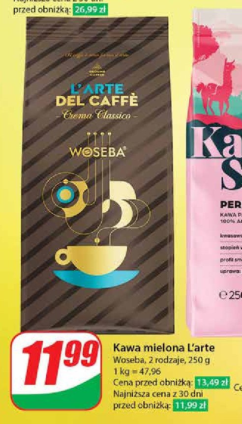 Kawa crema Woseba l'arte del caffe promocja