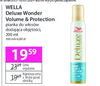 Pianka do włosów wonder volume and protection Wella deluxe promocja