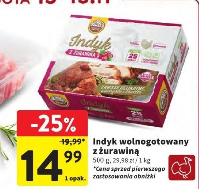 Indyk wolnogotowany z żurawiną promocja w Intermarche