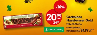 Czekolada Nussbeisser Gold promocja w Żabka