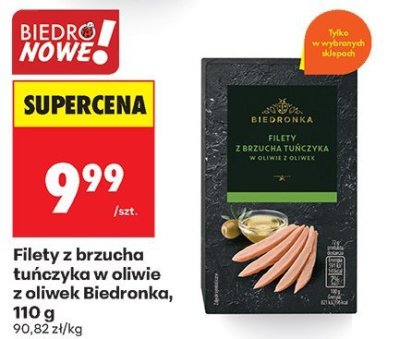 Filety z brzucha tuńczyka w oliwie z oliwek 110 g promocja w Biedronka