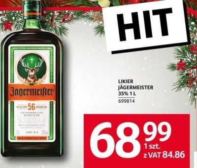 Likier Jagermeister 35% 1 l promocja w Selgros