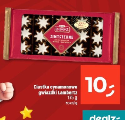 Ciastka cynamonowe gwiazdki Lambertz promocja w Dealz