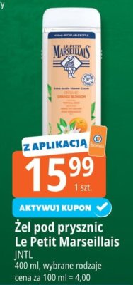 Żel pod prysznic Le Petit Marseillais JNTL 400 ml promocja w Leclerc