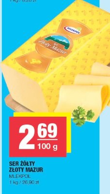 Ser żółty Złoty Mazur Mlekpol promocja w SPAR