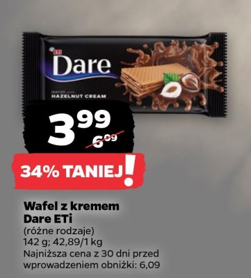 Wafel z kremem różne rodzaje  promocja w Netto