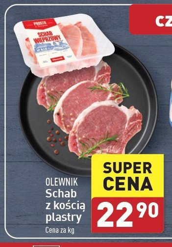 Schab wieprzowy z kościa plastry Olewnik promocja w Aldi