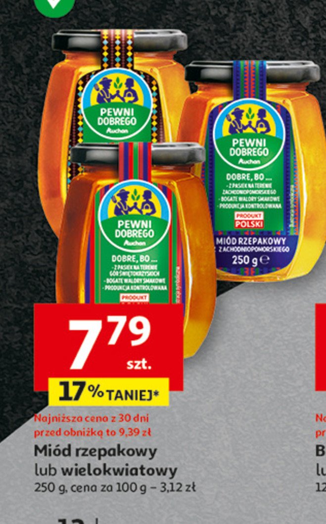 Miód rzepakowy z zachodniopomorskiego Auchan pewni dobrego promocja