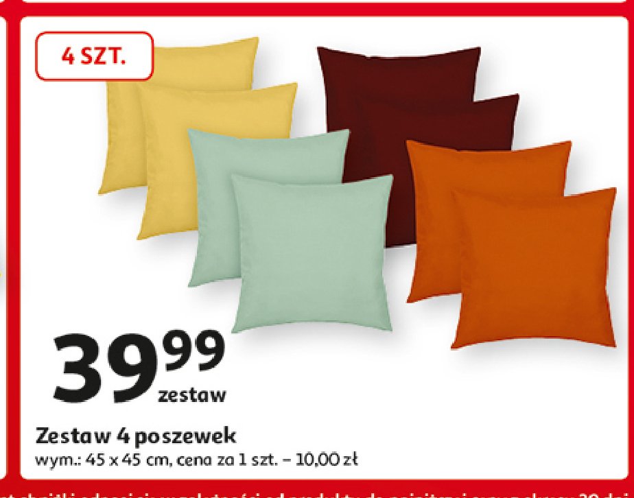 Poszewka na poduszkę 45 x 45 cm promocja w Auchan