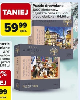 Puzzle drewniane 1000 elementów promocja w Carrefour