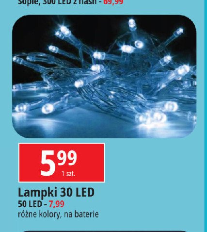 Lampki choinkowe 30 lampek promocja w Leclerc