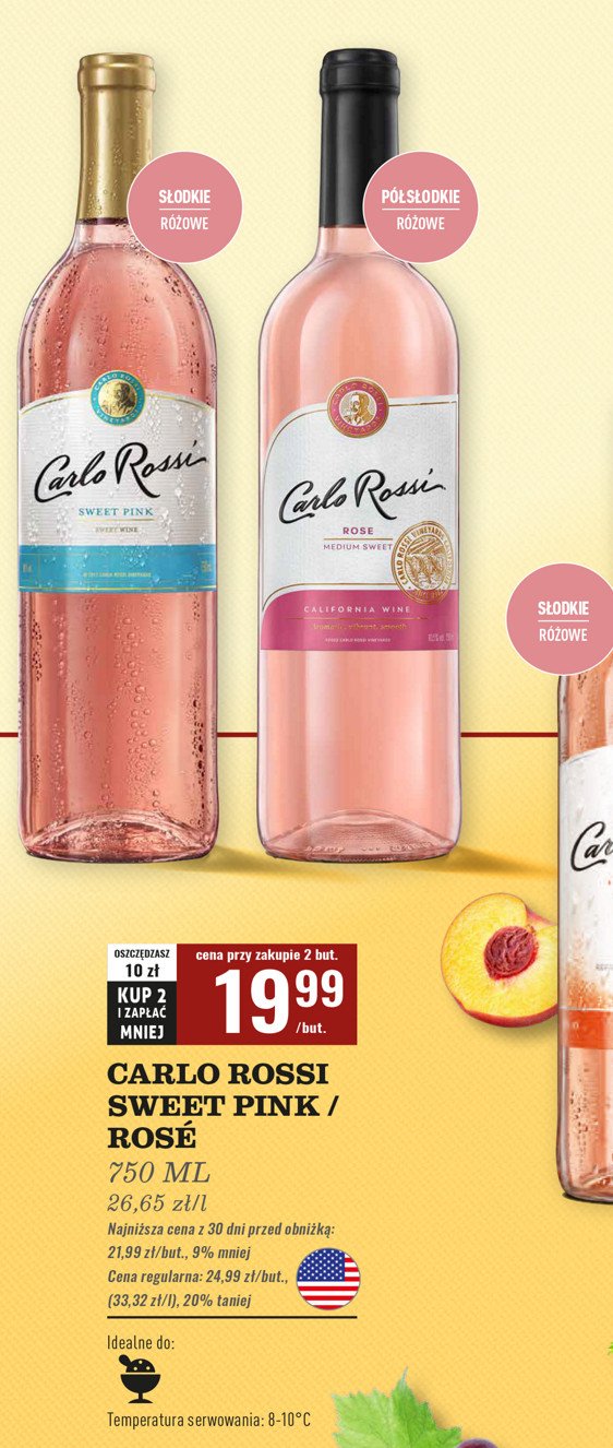 Wino CARLO ROSSI SWEET PINK promocja