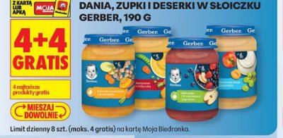 Dania, zupki i deserki w słoiczku 4+4 GRATIS promocja w Biedronka