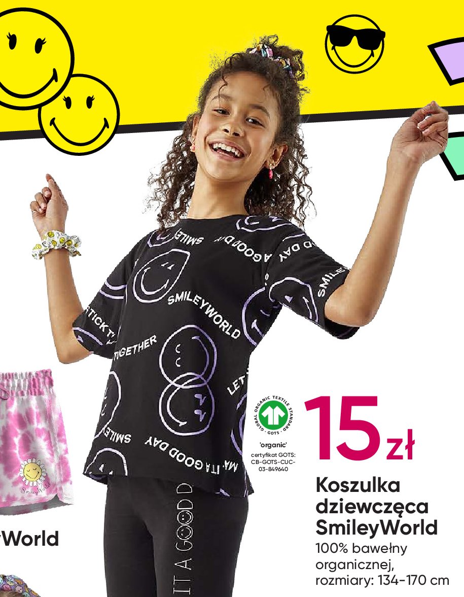 Koszulka dziewczęca smiley world 134-170 cm promocja