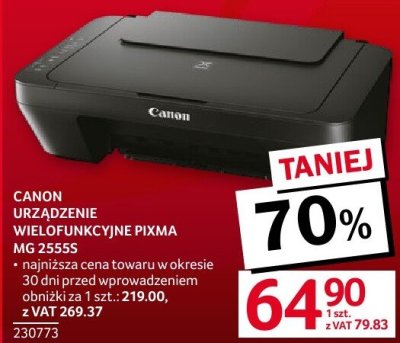 CANON URZĄDZENIE WIELOFUNKCYJNE PIXMA MG 2555S promocja w Selgros