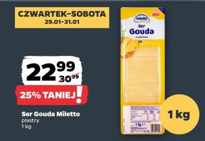 Ser Gouda plastry promocja w Netto