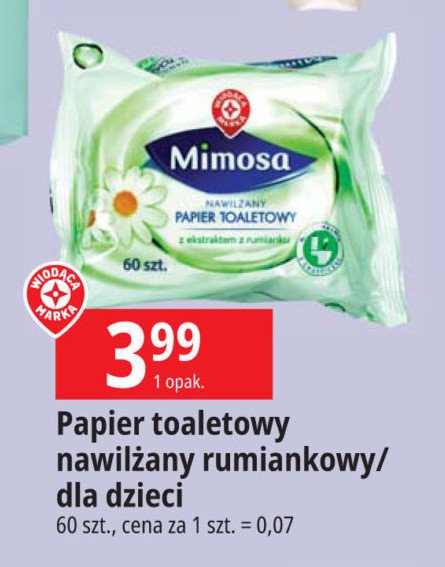 Papier toaletowy rumiankowy Wiodąca marka mimosa promocja