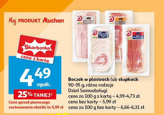 Boczek rolowany Auchan różnorodne (logo czerwone) promocja