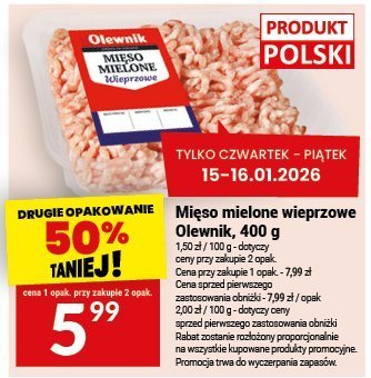 Mięso mielone wieprzowe Olewnik, 400 g promocja w Twój Market