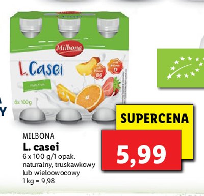 Jogurt pitny naturalny Milbona promocja