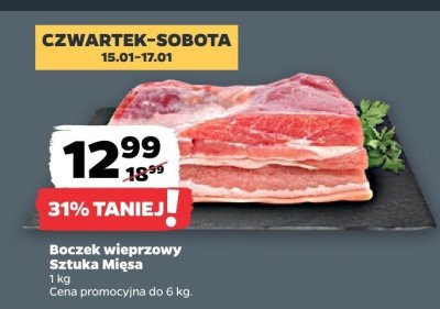 Boczek wieprzowy bez żeberek promocja w Netto