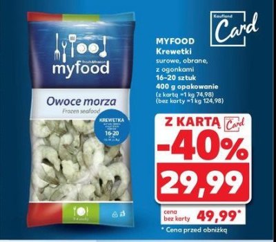 Krewetki gotowane obrane 16/20 Myfood promocja