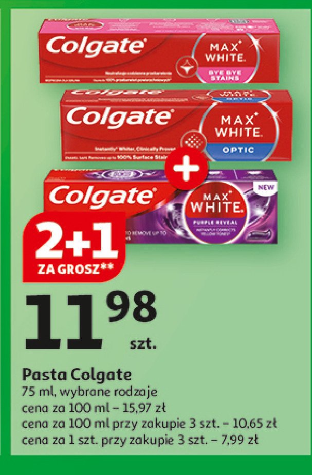 Pasta do zębów optic Colgate max white one promocja