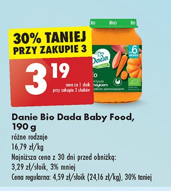 Bio warzywa z indykiem i słodkim ziemniakiem DADA BABY FRESH promocja