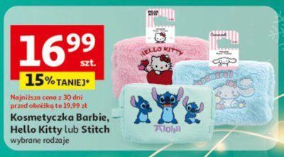 Kosmetyczka Barbie, Hello Kitty lub Stitch wybrane rodzaje promocja w Auchan