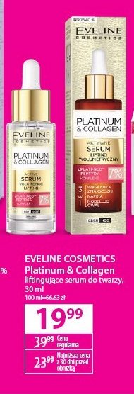 Serum przeciwzmarszczkowe do twarzy EVELINE PLATINUM & COLLAGEN promocja