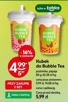 Kubek do Bubble Tea poziomka, papaja promocja w Żabka